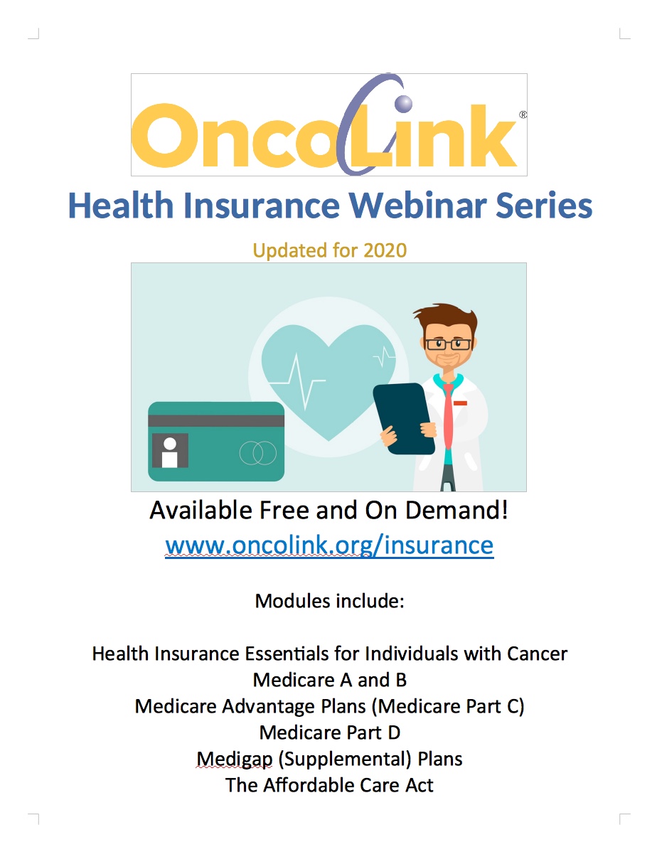 OncoLink Health Insurance Webinar Flier